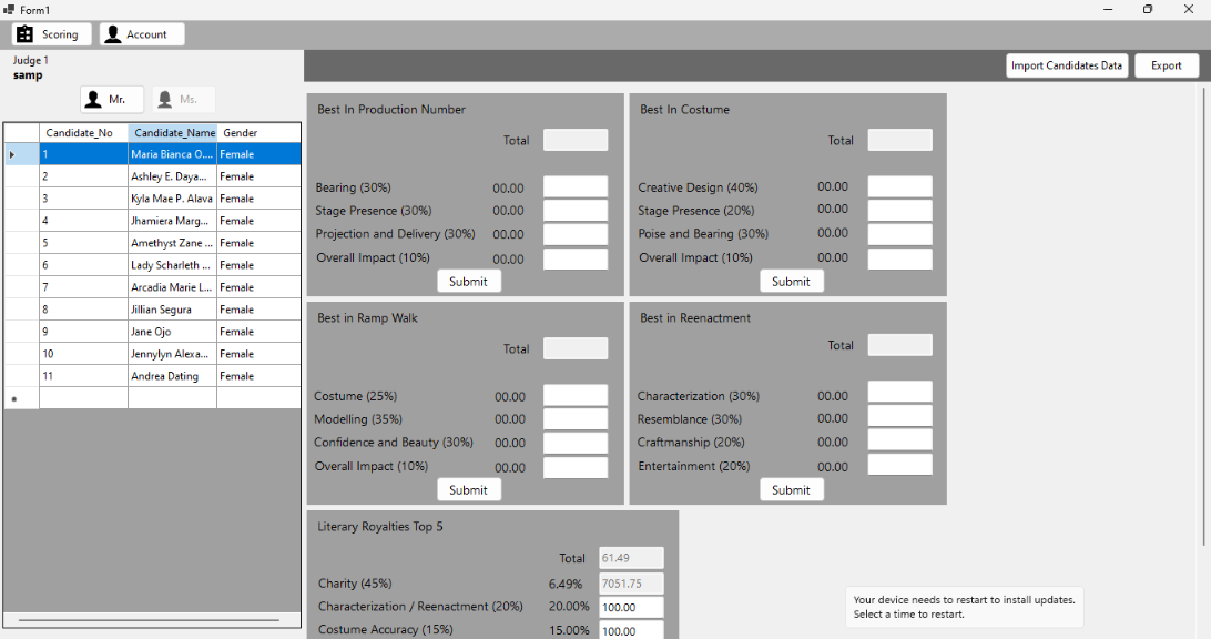 Tabulation System