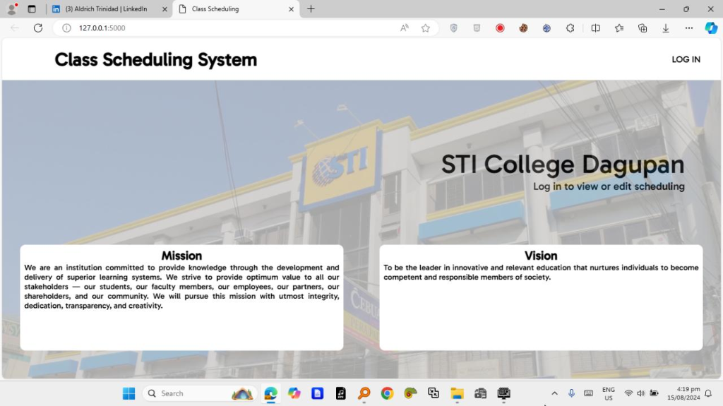 Class Scheduling System